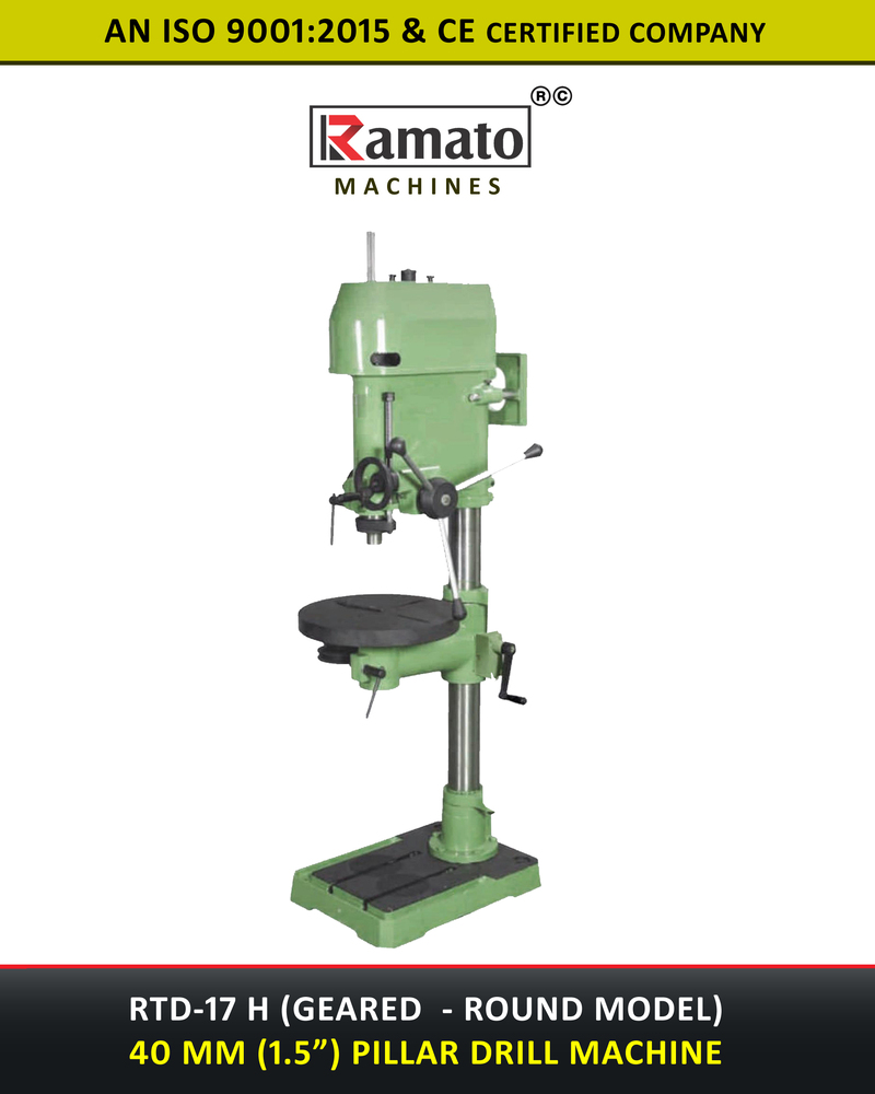 40mm Geared Pillar Drill Machine Manufacturer Exporter From Rajkot Gujarat Bharat India