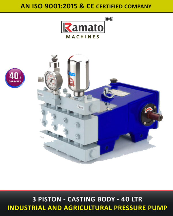 3 Piston Pressure Pump Manufacturer Exporter in Rajkot Gujarat Bharat (INDIA)