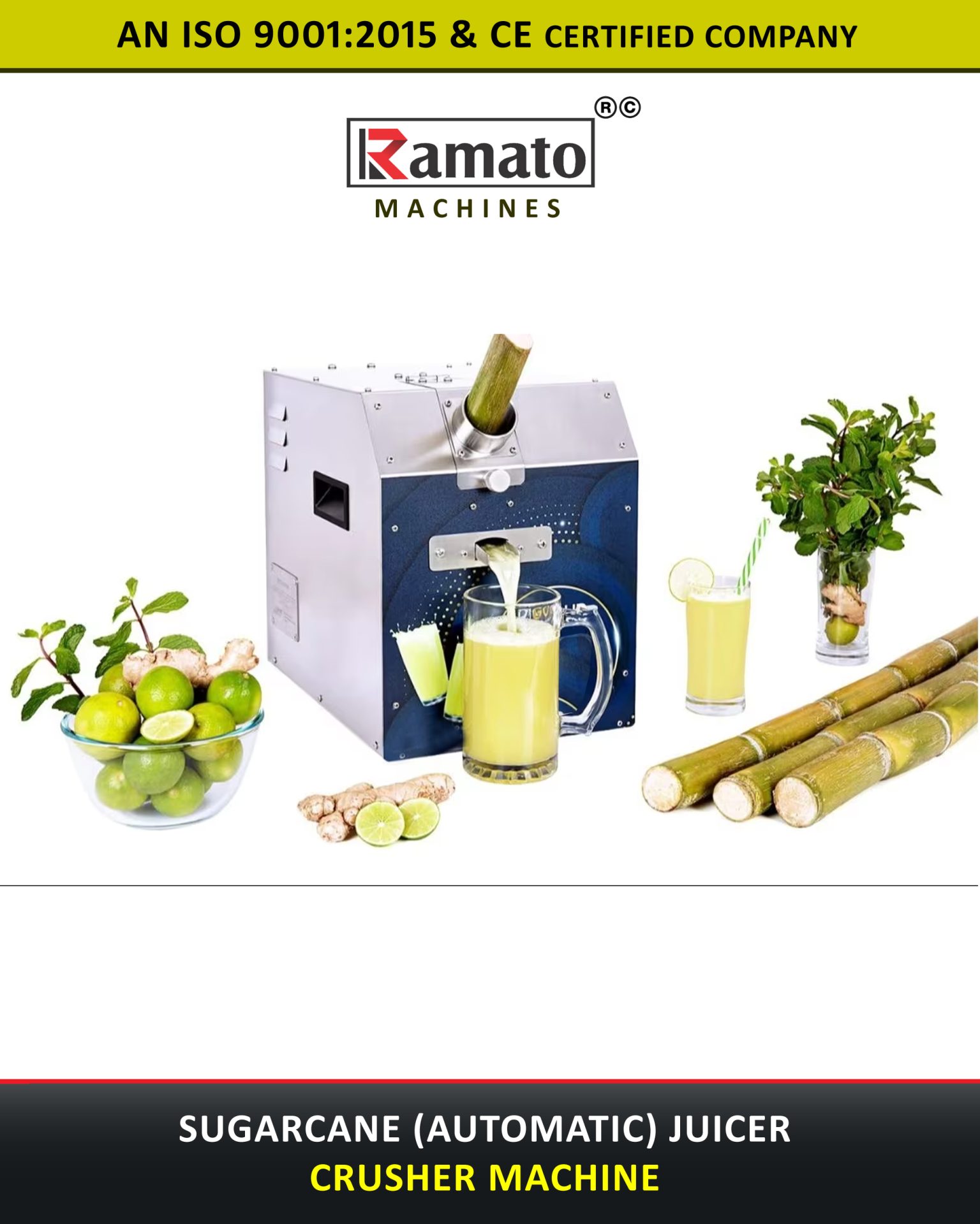 Automatic Sugar Cane Juicer Machine Manufacturer Exporter Rajkot Gujarat Bharat INDIA