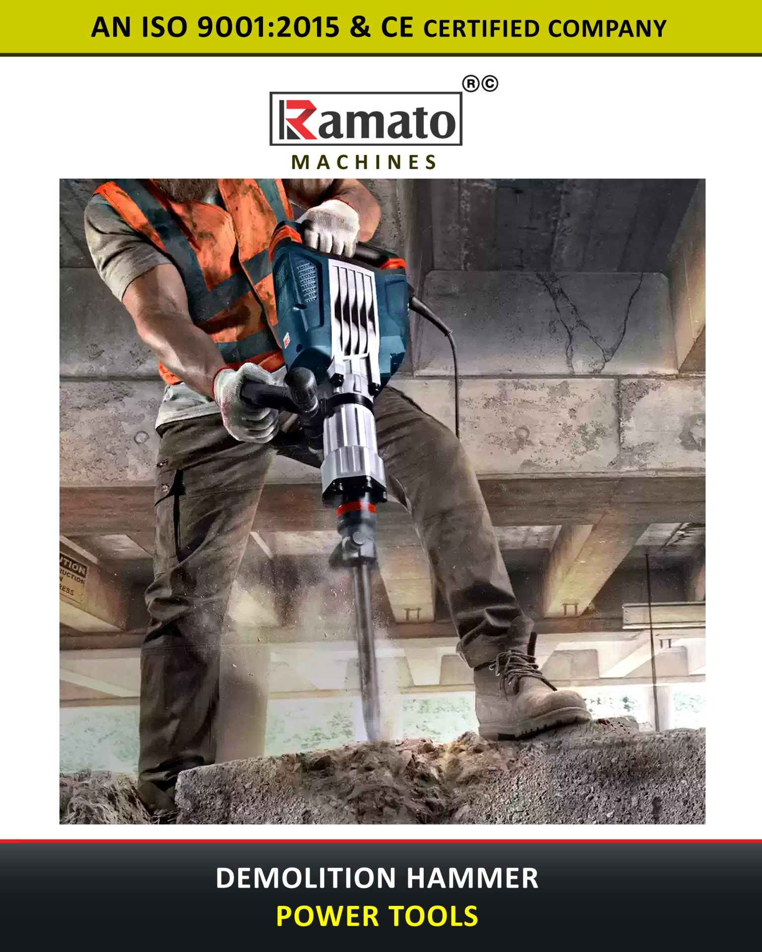 Ramato 5kg 10kg 15kg Demolition Hammer Manufacturer Exporter Rajkot Gujarat Bharat (INDIA)