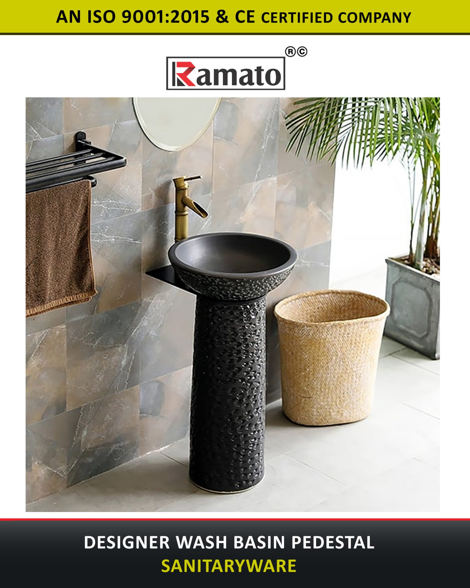 Designer Wash Basin Pedestal Manufacturer Exporter Rajkot Gujarat Bharat (INDIA)
