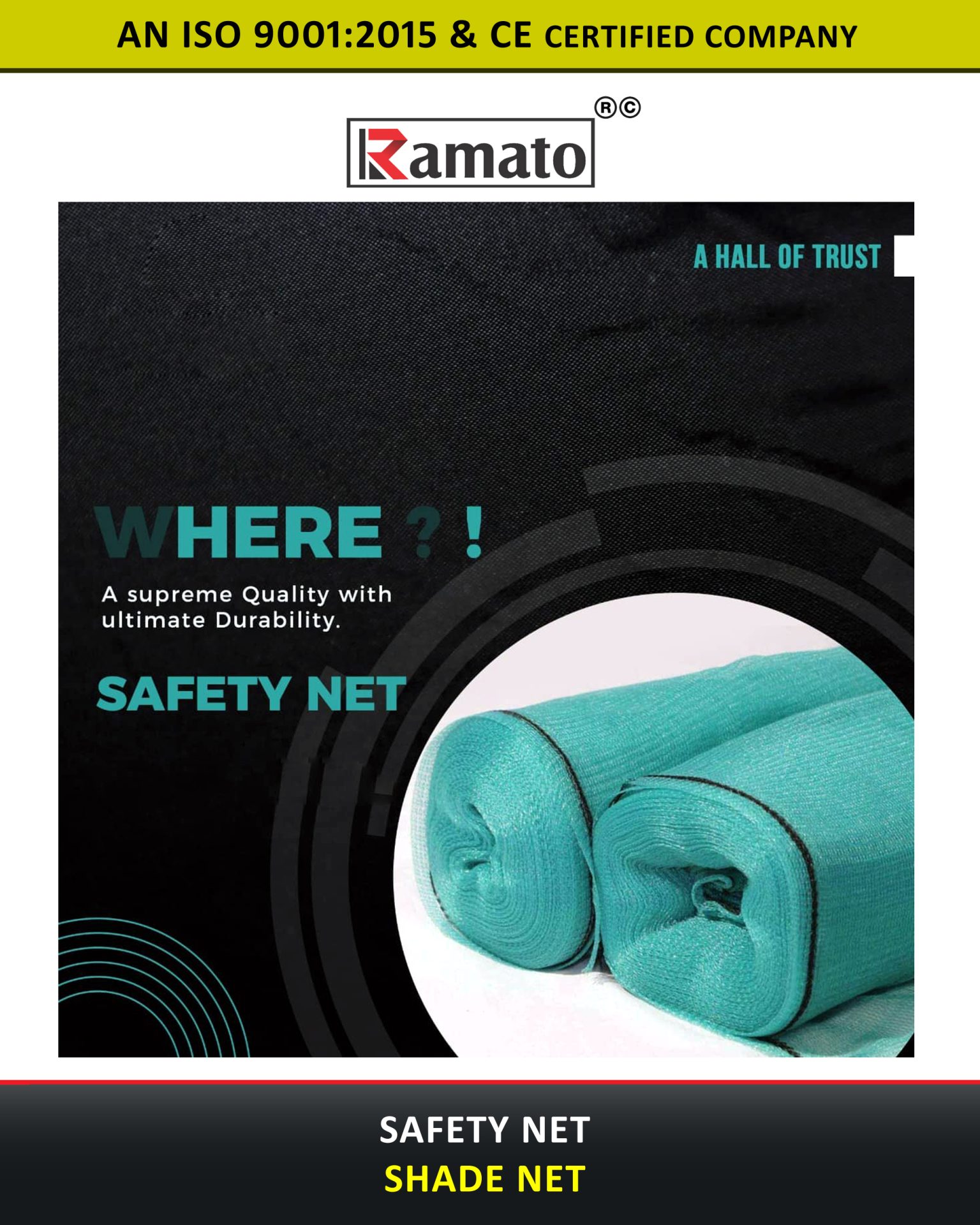 Safety Net Shade Net Manufacturer Exporter Rajkot Gujarat Bharat (INDIA)