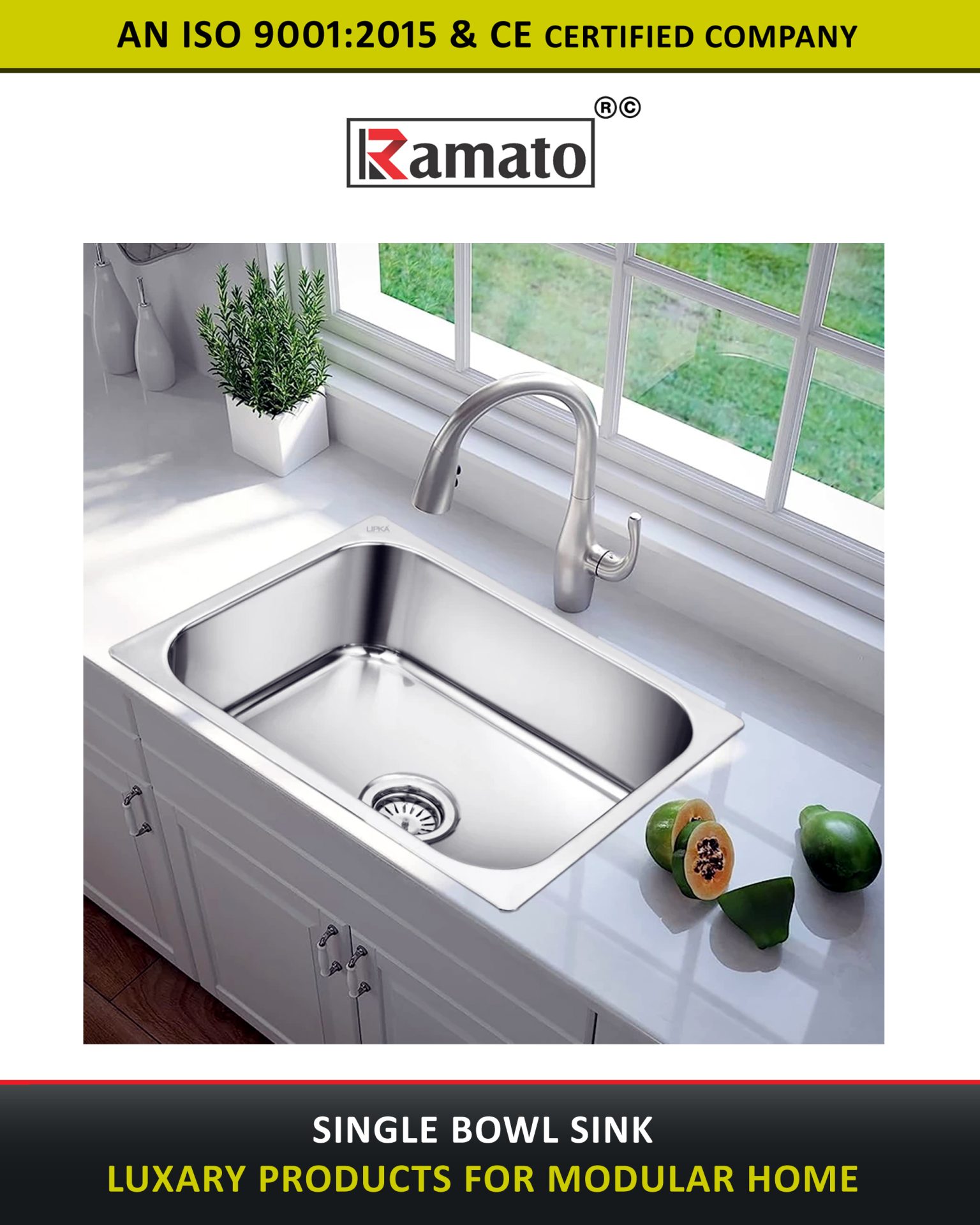 Single Bowl Sink Manufacturer Exporter Rajkot Gujarat Bharat (INDIA)