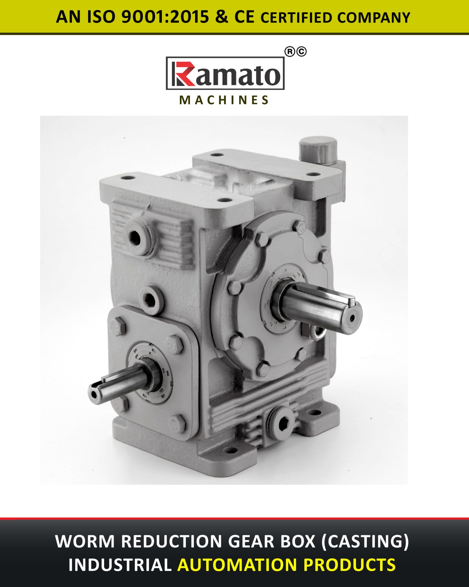 Casting Body Worm Gearbox Manufacturer Exporter Rajkot Gujarat Bharat (INDIA)